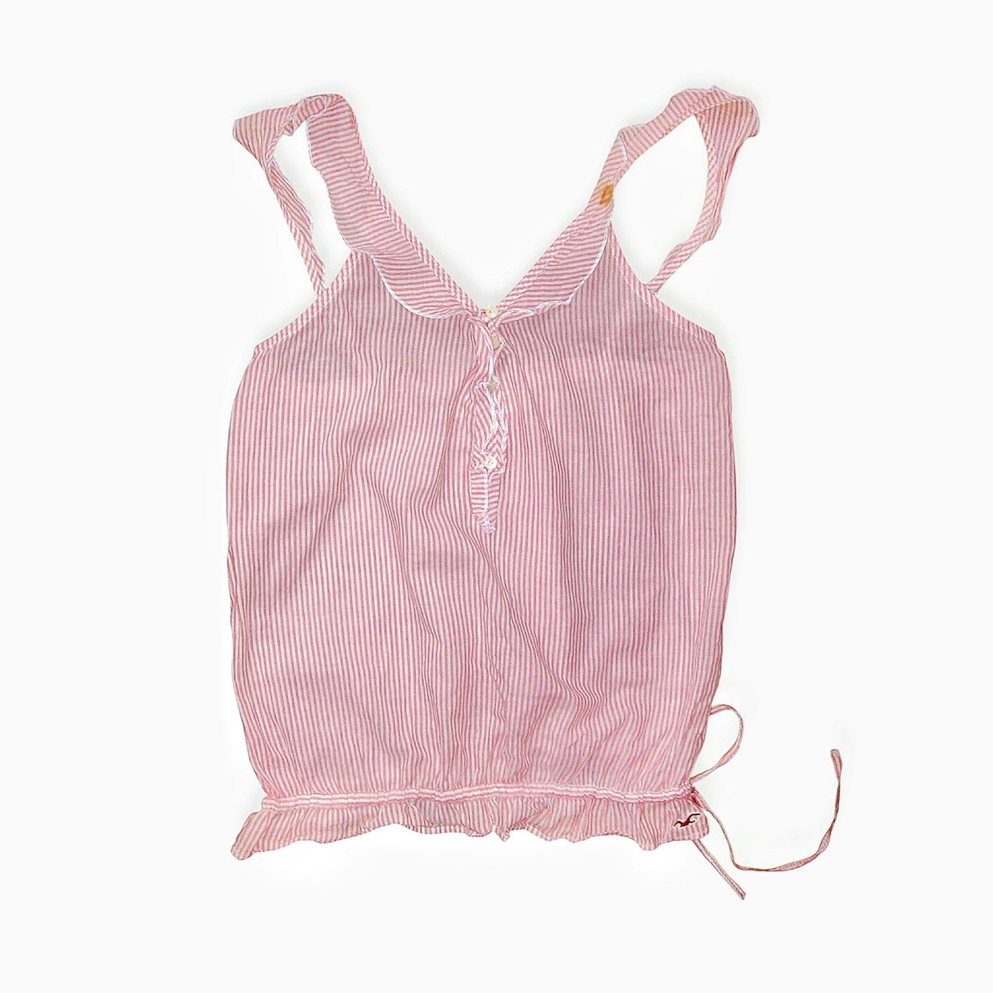 Hollister striped ruffle top