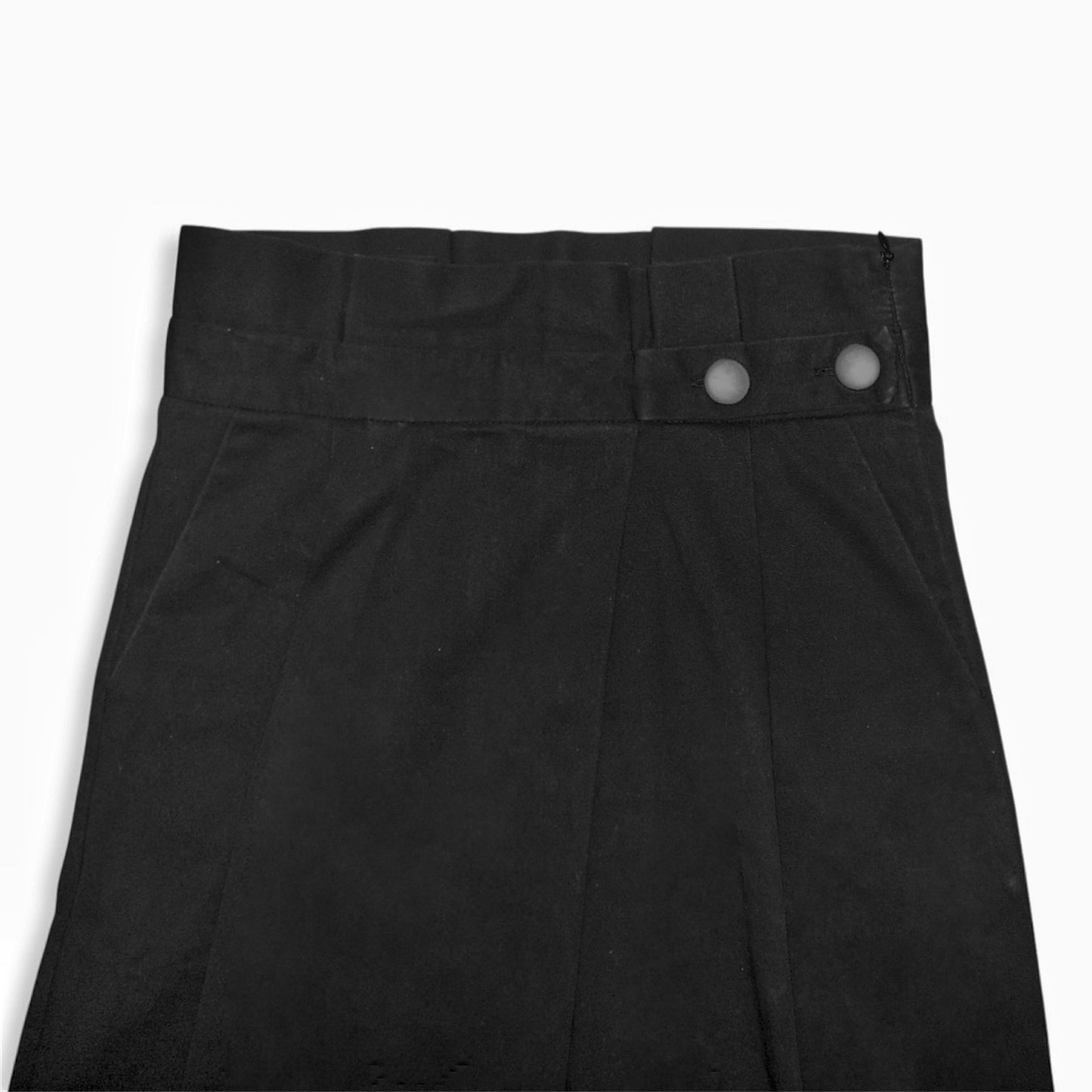 Zara black pleated button skirt