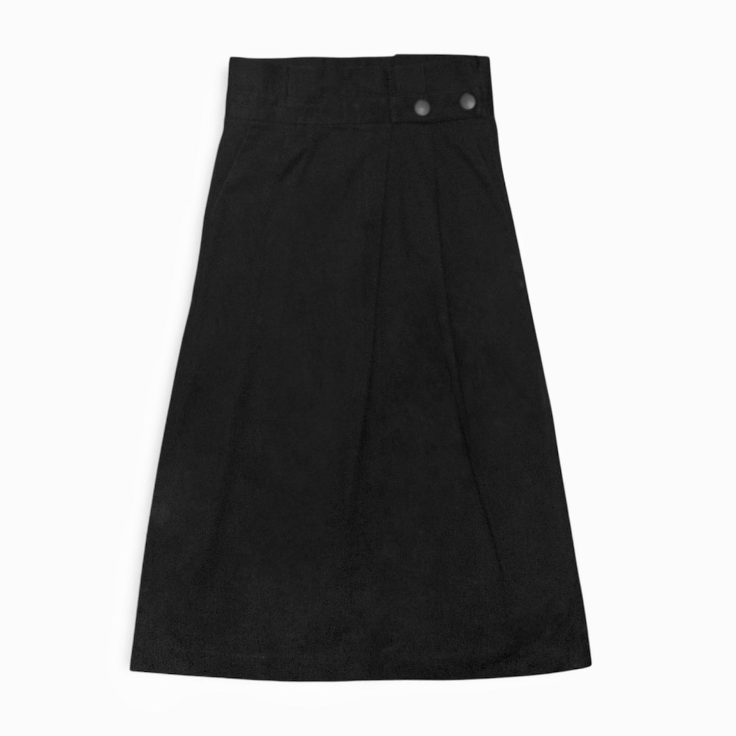 Zara black pleated button skirt